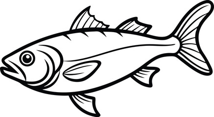 Haddock Fish Line art Design with white background