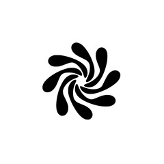 Abstract Black Swirl on Beige: Minimalist Design, Floral, Decorative Element