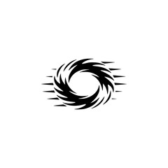 Swirling Vortex Abstract Logo, Black and White, Minimalist Design