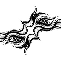Abstract Line Art Design - Organic Swirls, Minimalist Pattern