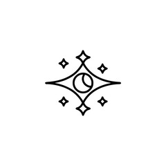 Minimalist Eye of the Moon: Celestial Line Art on Light Gray