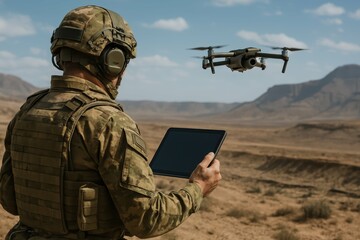 Tactical Operation with Drone in Desert Setting