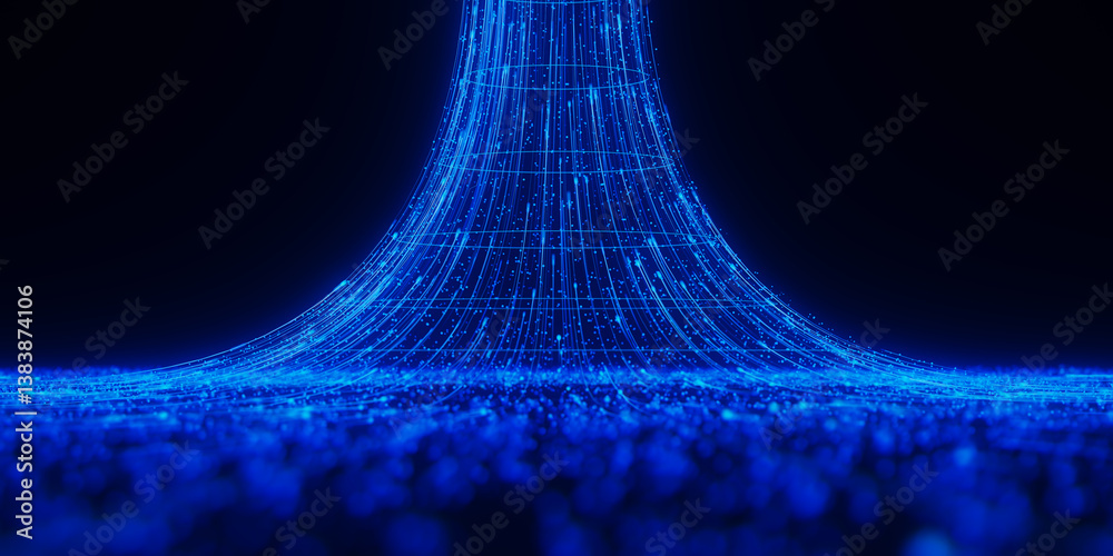 Aufkleber abstract flow of data in cyber wormhole. quantum computing information vortex. digital singularity.