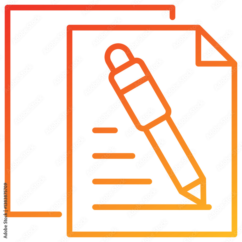 Poster edit document line gradient icon