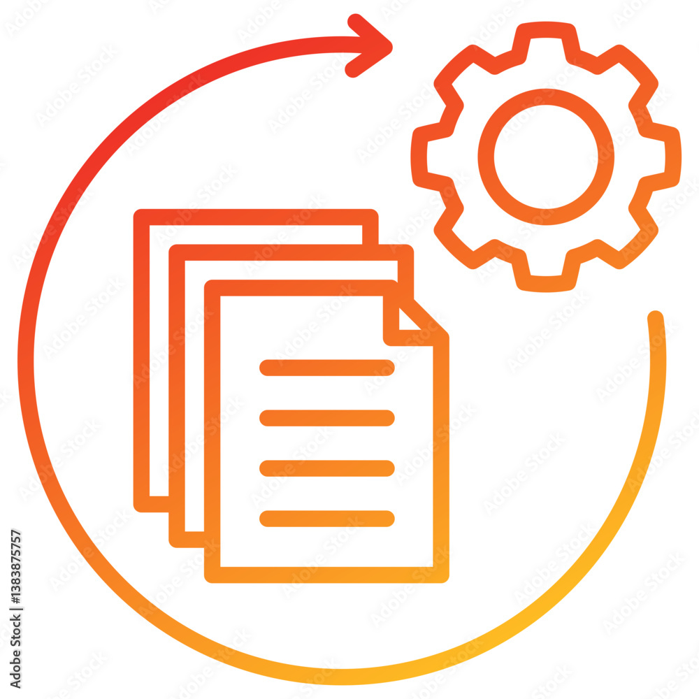 Aufkleber Batch Processing Line Gradient Icon
