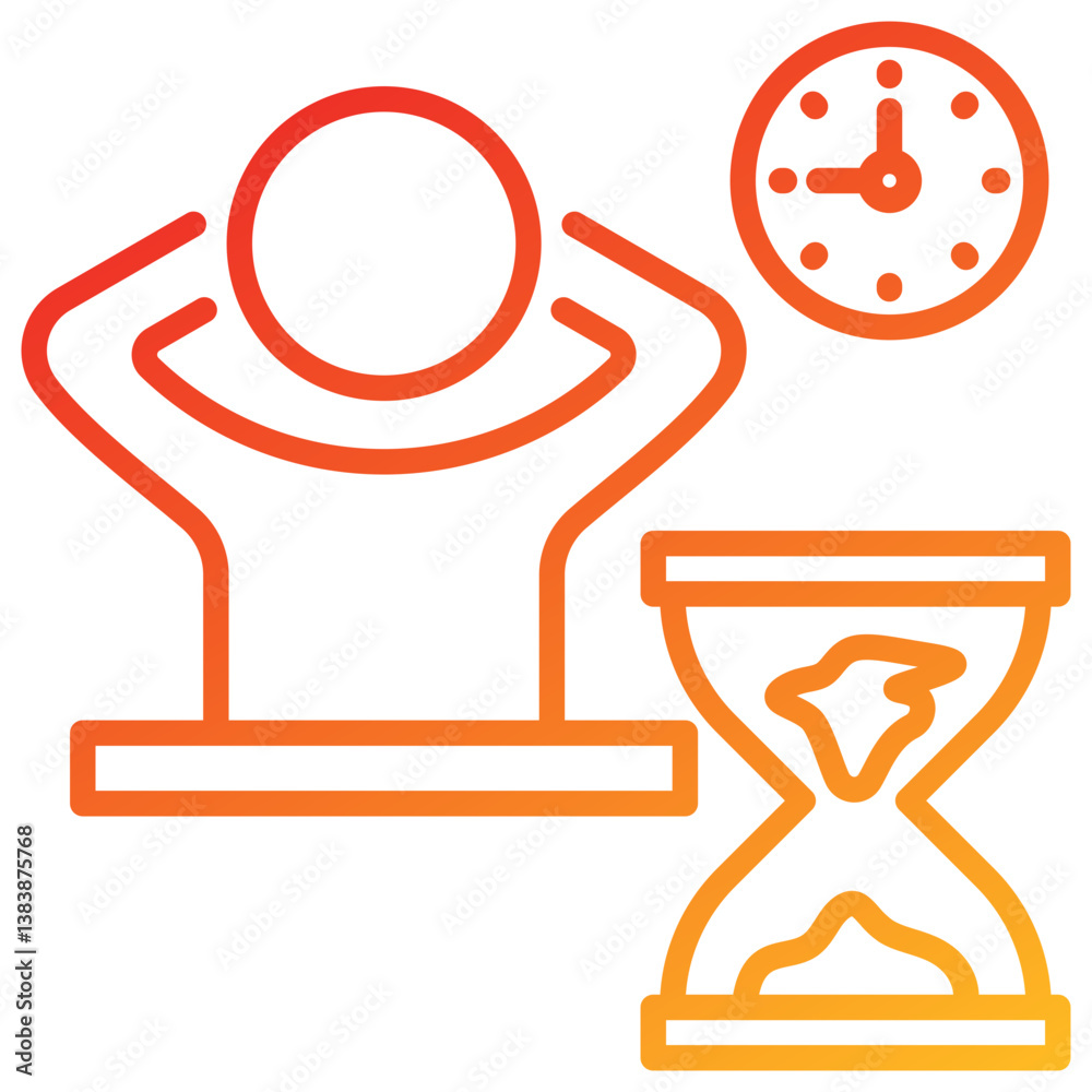Poster Procrastinating Line Gradient Icon