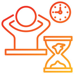 Procrastinating Line Gradient Icon