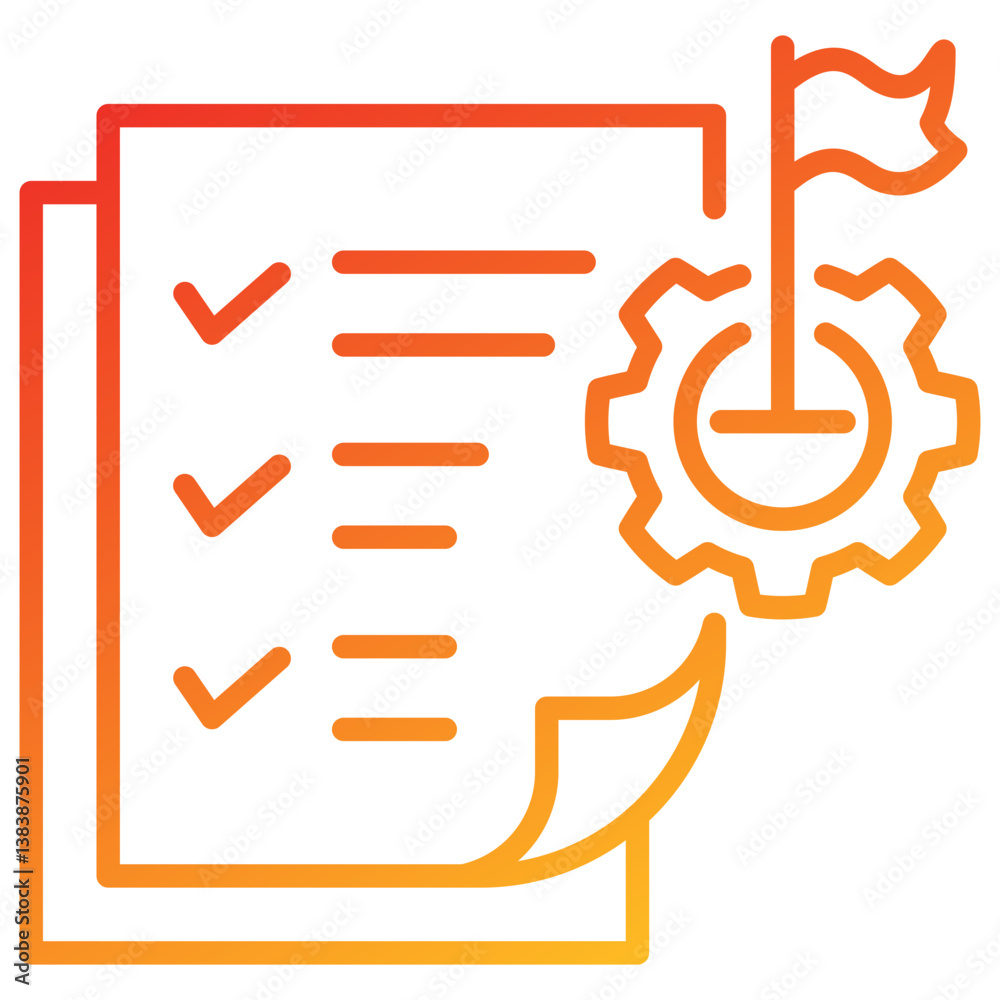 Poster Goal Setting Line Gradient Icon