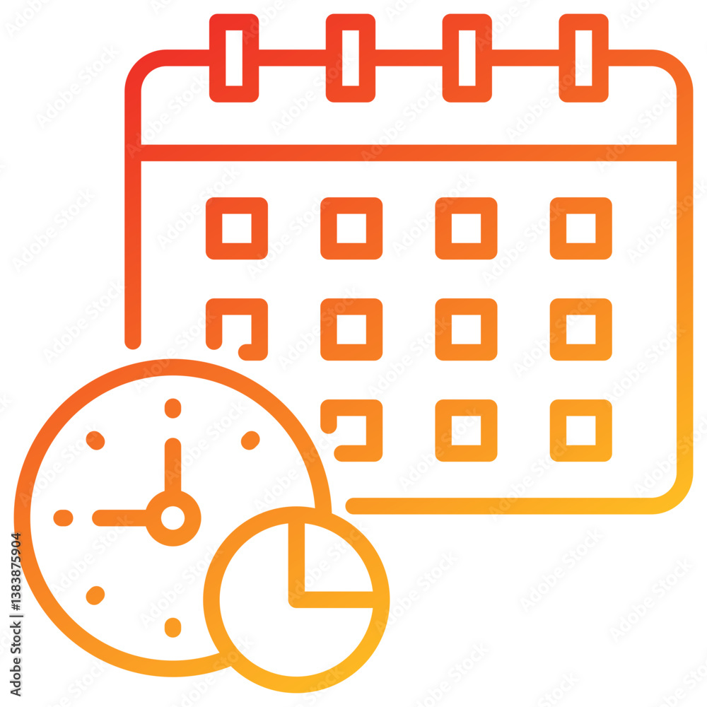 Poster Time Allocation Line Gradient Icon