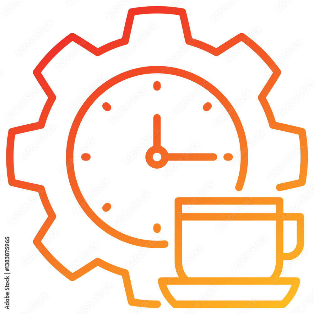 Poster Break Time Line Gradient Icon