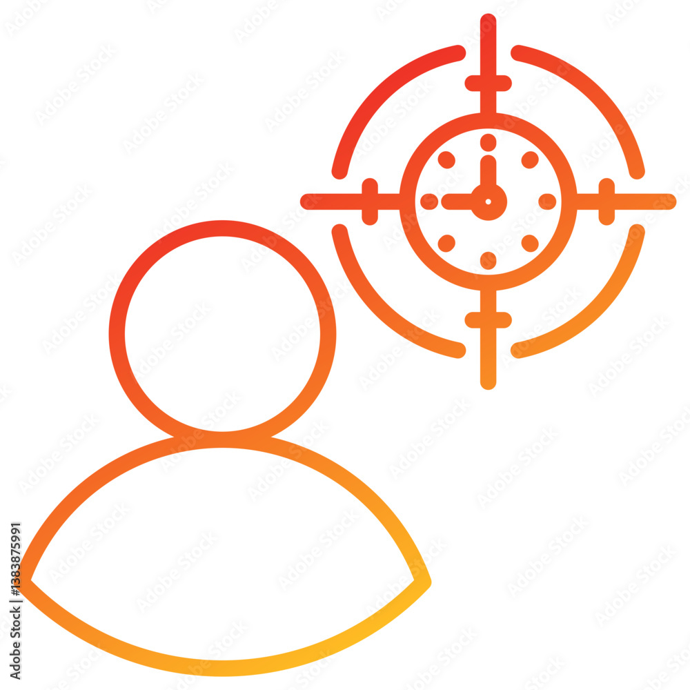 Poster focus time line gradient icon