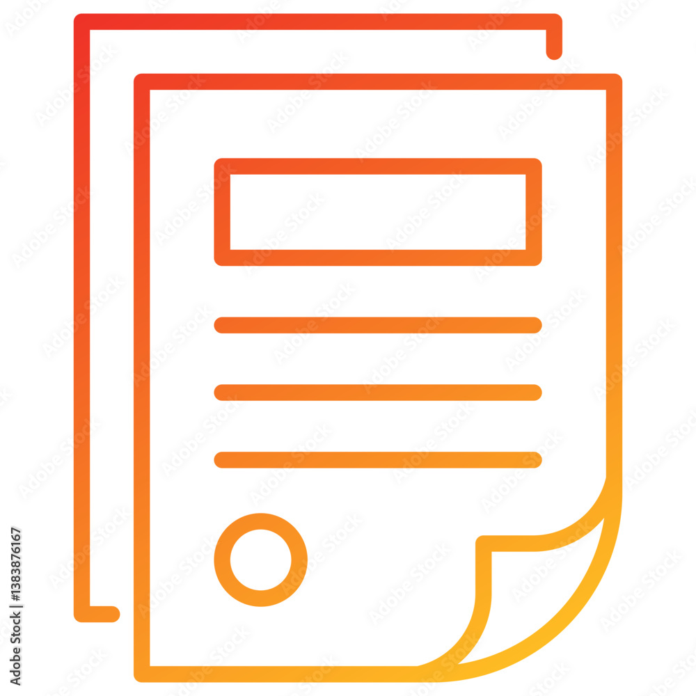 Poster document line gradient icon