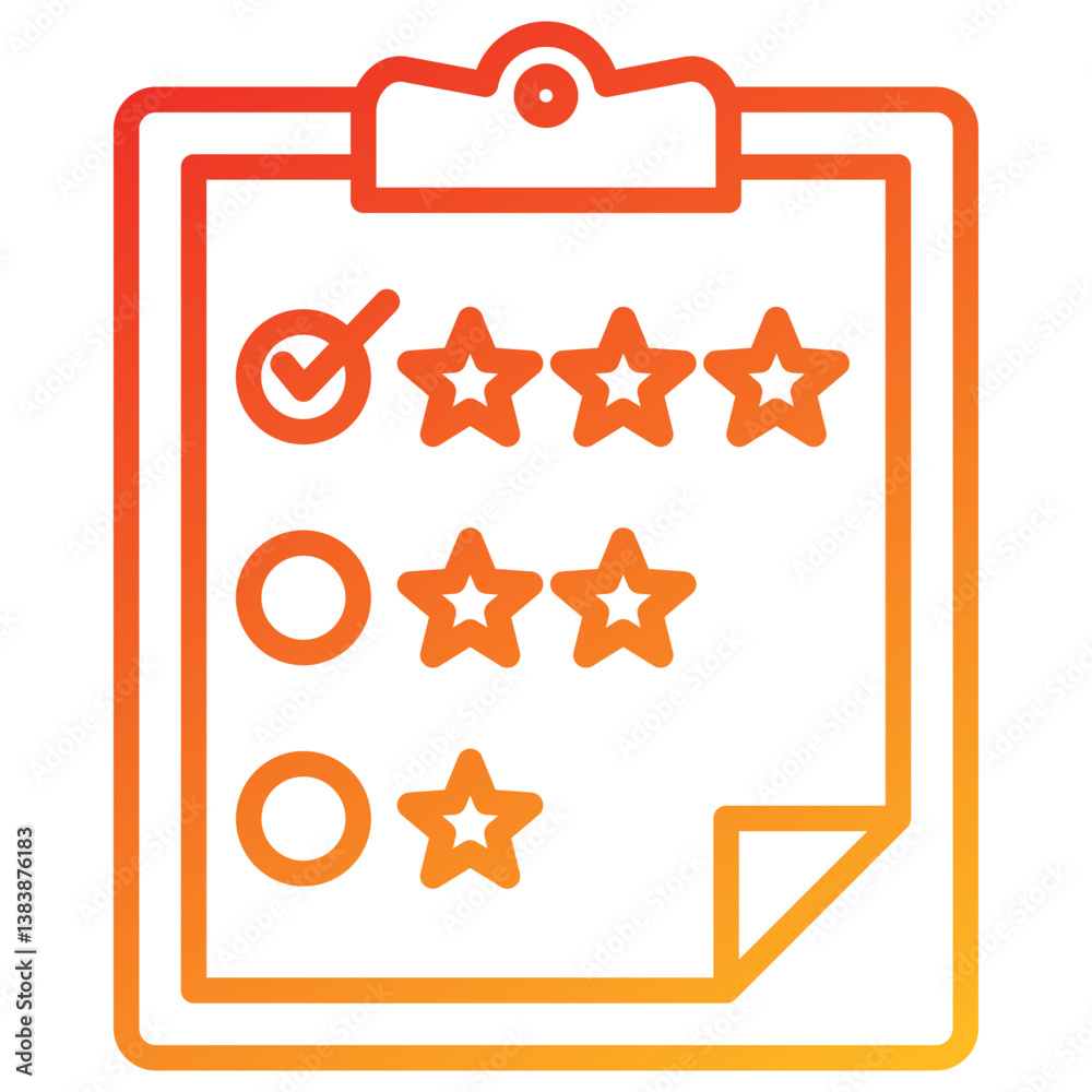 Poster evaluation line gradient icon