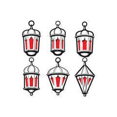collection of fifteen ornate Ramadan lanterns