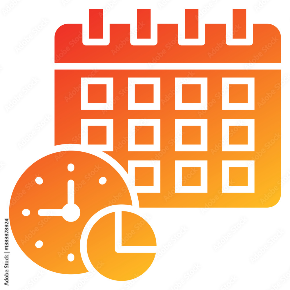 Poster time allocation glyph gradient icon
