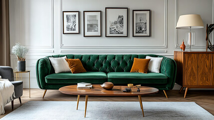 Boho home interior design of modern living room