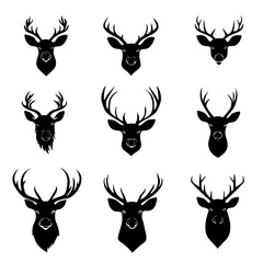 Collection of Deer vector designs, Deer illustration art