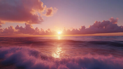 Captivating 4k time-lapse majestic sunrise/sunset landscape with stunning nature's light and rolling colorful clouds, sunset in the clouds