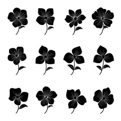Collection of Petunias vector designs, Petunias illustration art