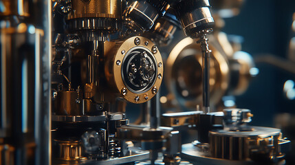 Close-up of microscope machine