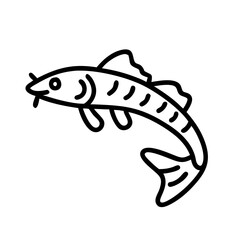 kuhli loach fish vector icon, simple black outline line icon of kuhli loach fish, aquarium fish vector line art icon