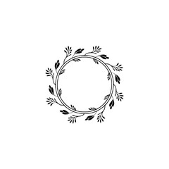 Elegant Botanical Wreath Design on Cream Background