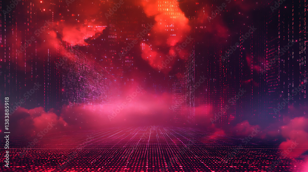 Leinwandbilder Cloud computing technology concept on binary code background with empty place