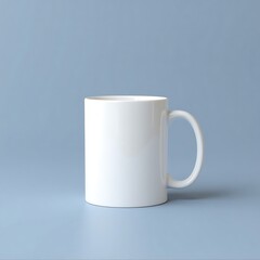 Obraz premium High-Resolution White Mug Mockup on Solid Background – Realistic 3D Lighting for Custom Design and Branding Presentation