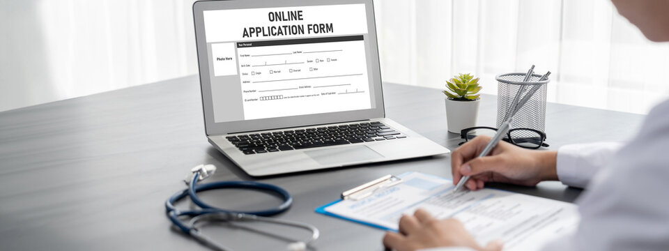 Online application form for brisk registration on the internet website