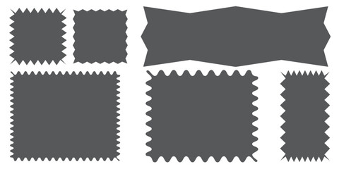 Wavy Edge Rectangular Button Icon Set