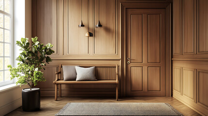 Interior design of modern scandinavian living room
