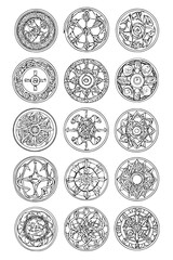 Collection of Runes coloring book vector designs, Runes vector graphic