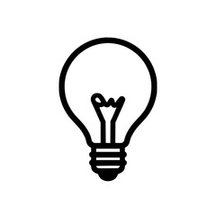An illustration of a lightbulb The bulb is not lit but the icon is symbolic of bright ideas inspiration knowledge and creative thought processes
