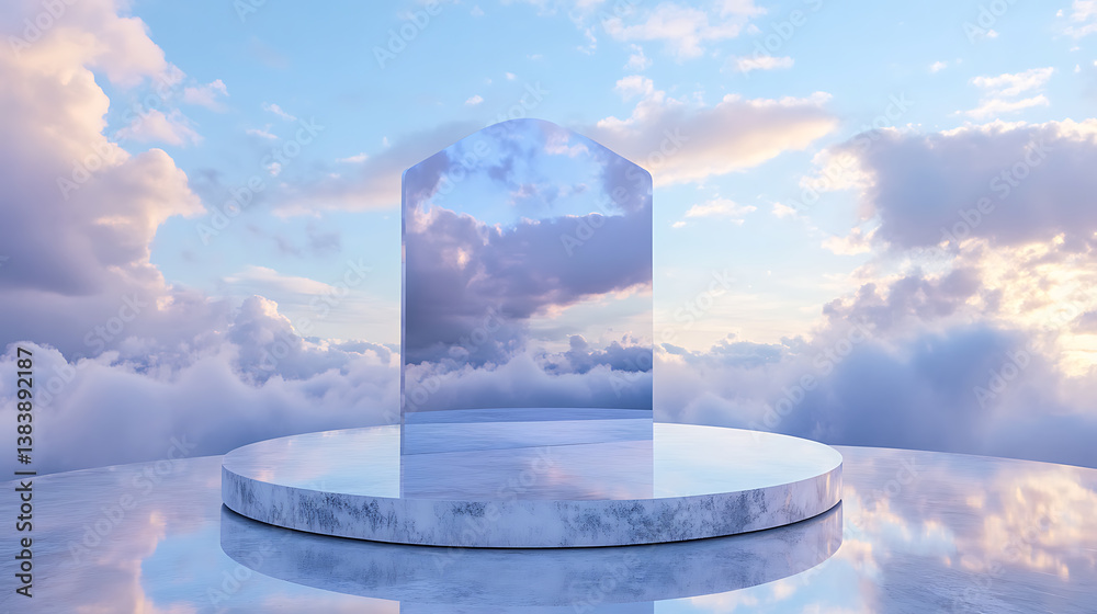 Poster abstract geometric minimal podium background shape for cosmetic and product display showcase, 3d ren