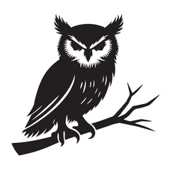 Black crow silhouette, a wild bird vector art