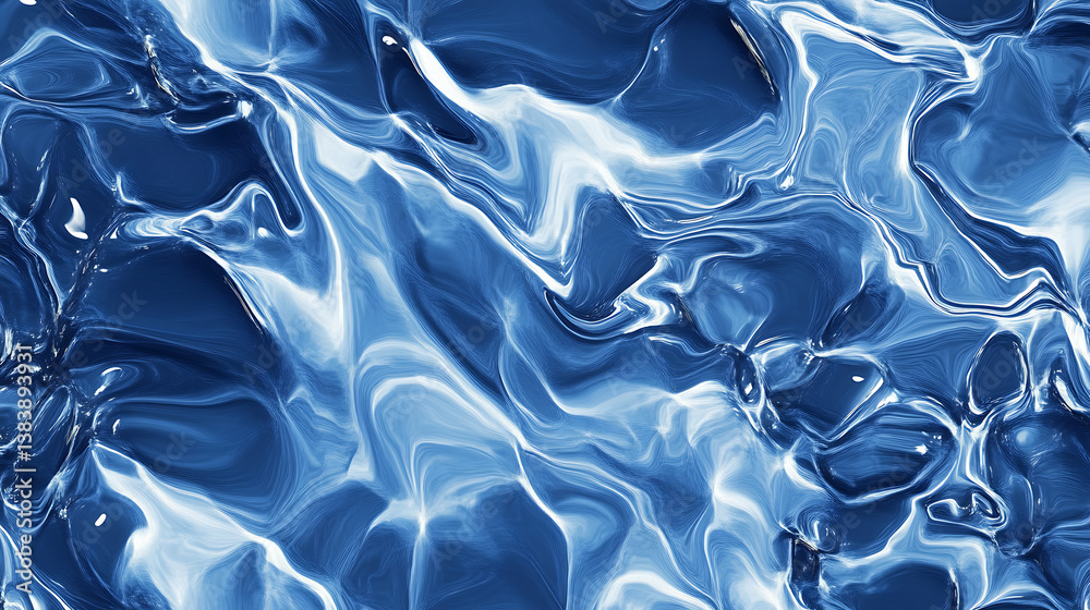 Poster a blue and white pattern in a square background