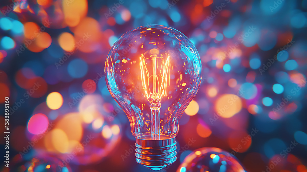 Fototapete a conceptual image showcasing a light bulb as a metaphor for a creative and innovative idea, symboli