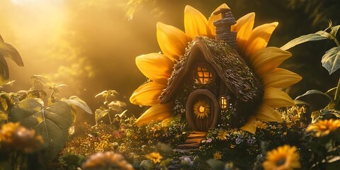 Charming Animal Shelter Inside a Giant Shell Wallpaper Background for Fantasy, Whimsical, and Nature-Inspired Design Projects