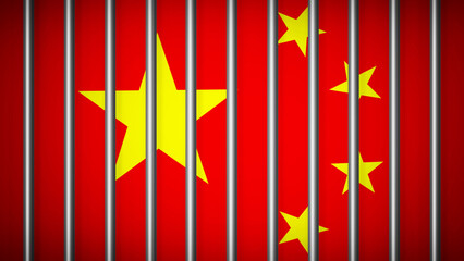 Import Trade Tariffs increase concept with China of china flag. Trade wars