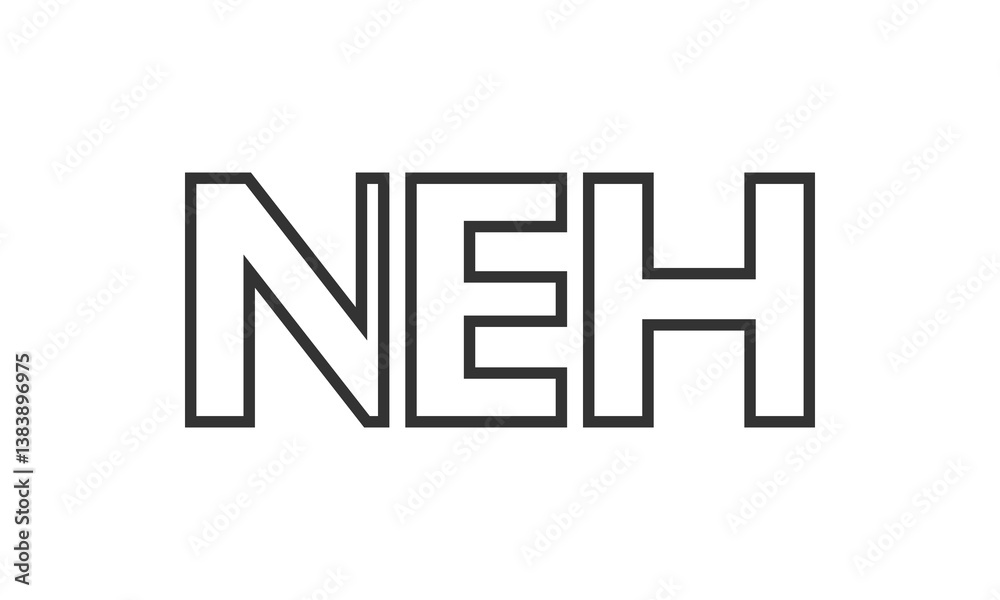 Fototapete NEH logo design template with strong and modern bold text. Initial based vector logotype featuring simple and minimal typography. Trendy company identity.