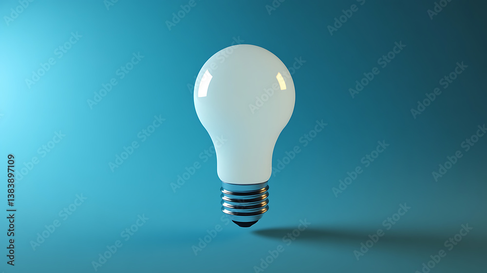 Poster A light bulb with a digital technology and innovation concept on a blue background
