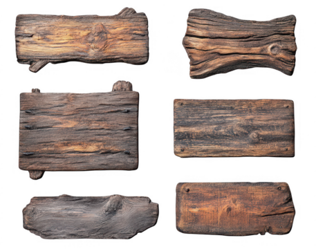 Rustic wooden signs for creative projects studio environment visual concept