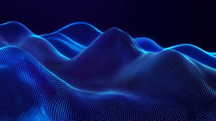 Obraz premium Abstract blue digital wave landscape.