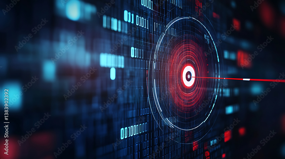Poster Abstract background with digital data and target