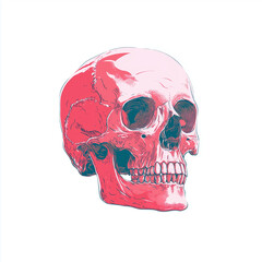 Skull illustration for t-shirt design, white background