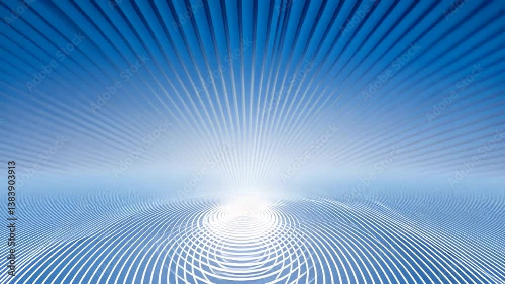 Poster dynamic light blue gradient with radial effects in a serene setting generative ai
