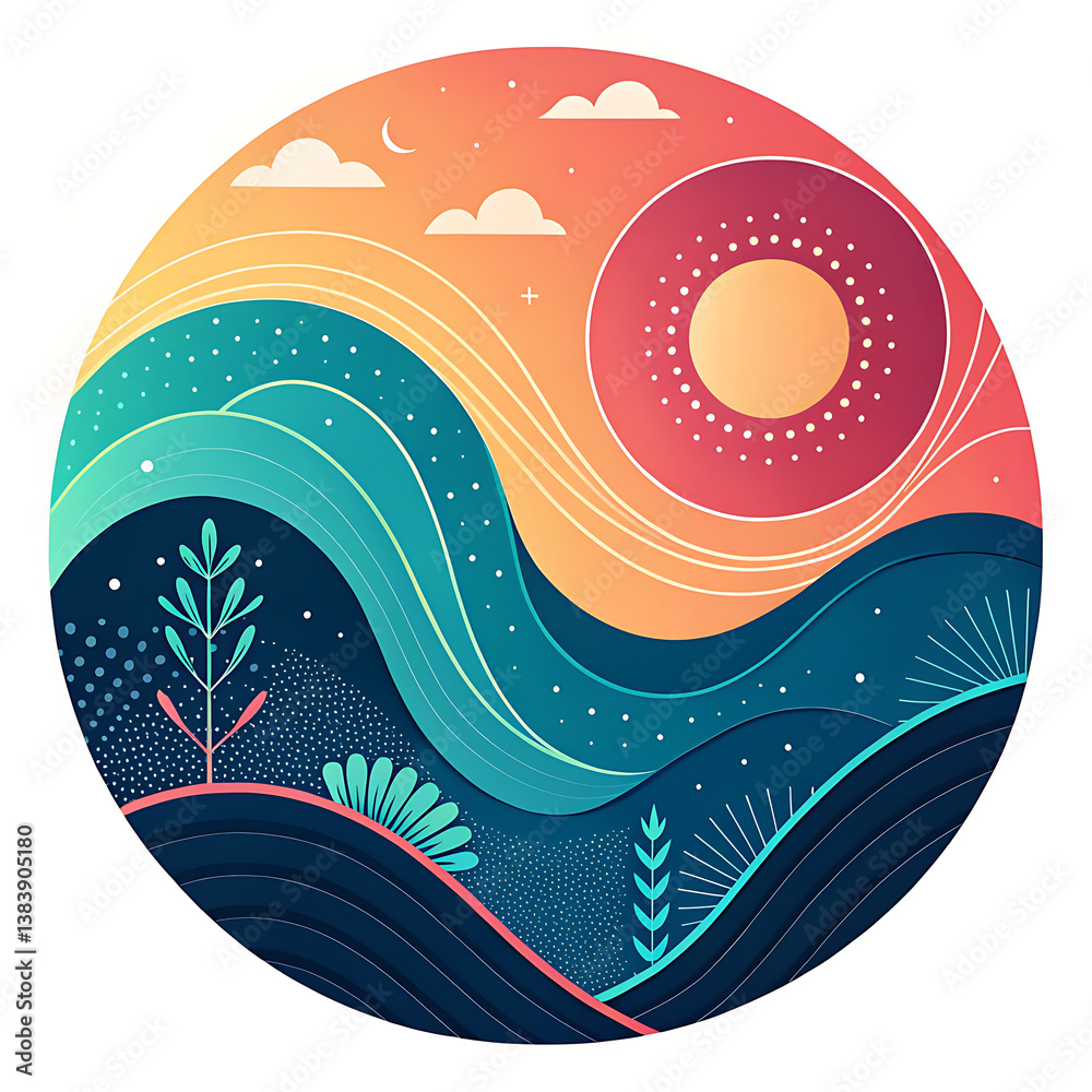 Fototapete elegant circular abstract vector 🌐✨ a perfect harmony of fluid shapes and modern gradients—designed 