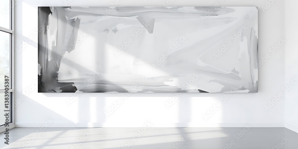 Wall mural an empty glass display with ice cubes and isolated white textured objects