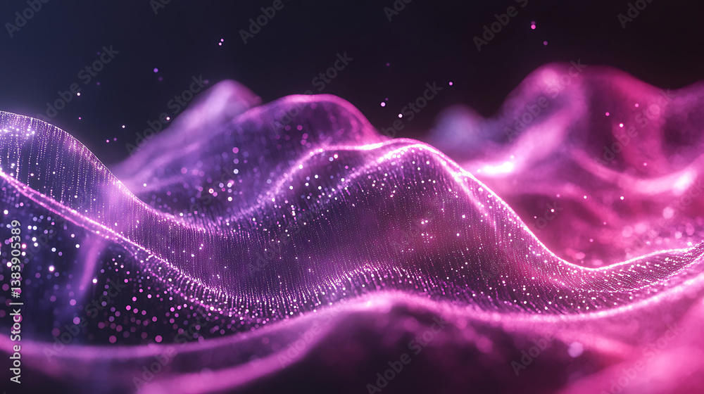 Poster futuristic big data stream, motion of digital data flow, data transmission channel