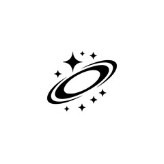 Cosmic Orbit: Minimalist Black & White Starburst Logo Design